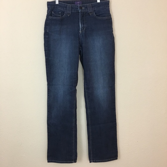 NYDJ Straight Leg Dark Wash Jeans sz 8 - Picture 2 of 6